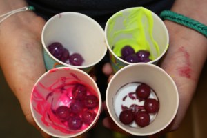 The kids loved creating the marble painted cards! No two were ever alike. 